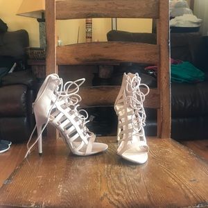 Nude pink high heels